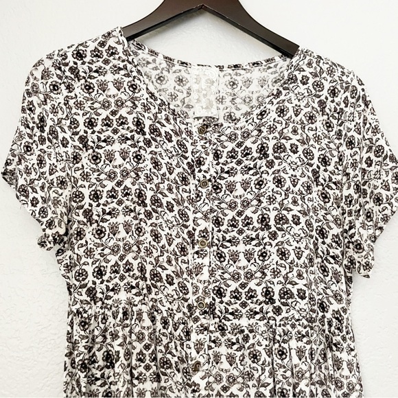 SADIE & SAGE Romper White Black Floral Small - Picture 2 of 6